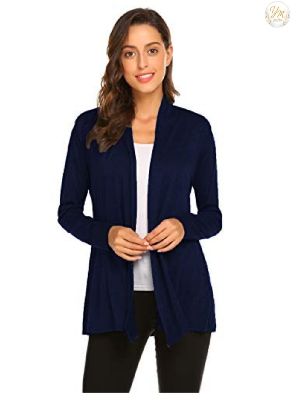 Lightweight Viscose Knit Cardigan Open Front Long Sleeve Loose Fit Casual